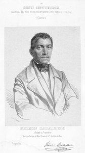Sort / hvid gravering af den spanske geograf, journalist, forfatter, politiker og taler Fermín Caballero (1800-1876) af Unbekannt Unbekannt